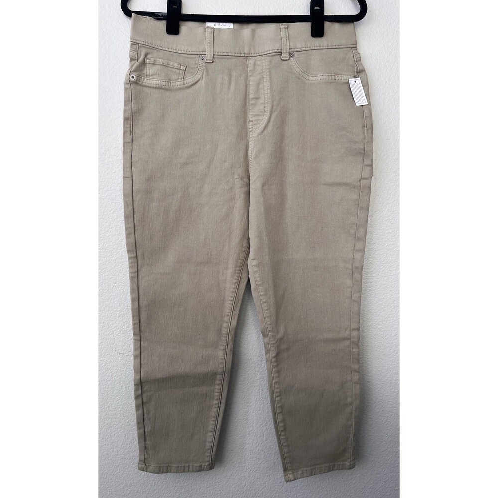 Time And Tru Womens Medium Khaki Stretch Denim Capri Jeggings NWT